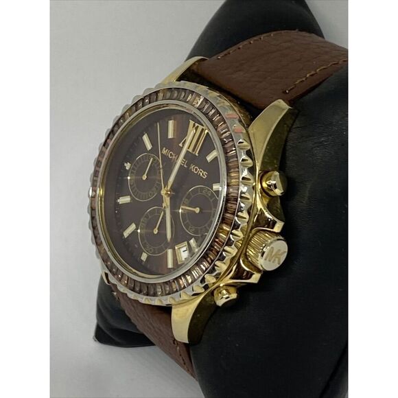 Michael Kors Everest MK5873 Women's Brown Leather Analog Dial Quartz Watch WO557 - Picture 4 of 12